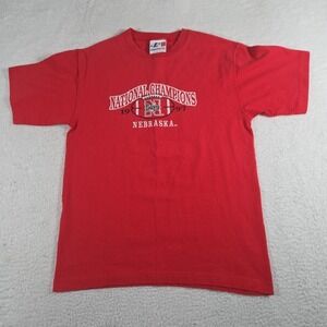 Vintage Logo Athletic Nebraska Huskers T-shirt Mens Medium Red 1997 Champions
